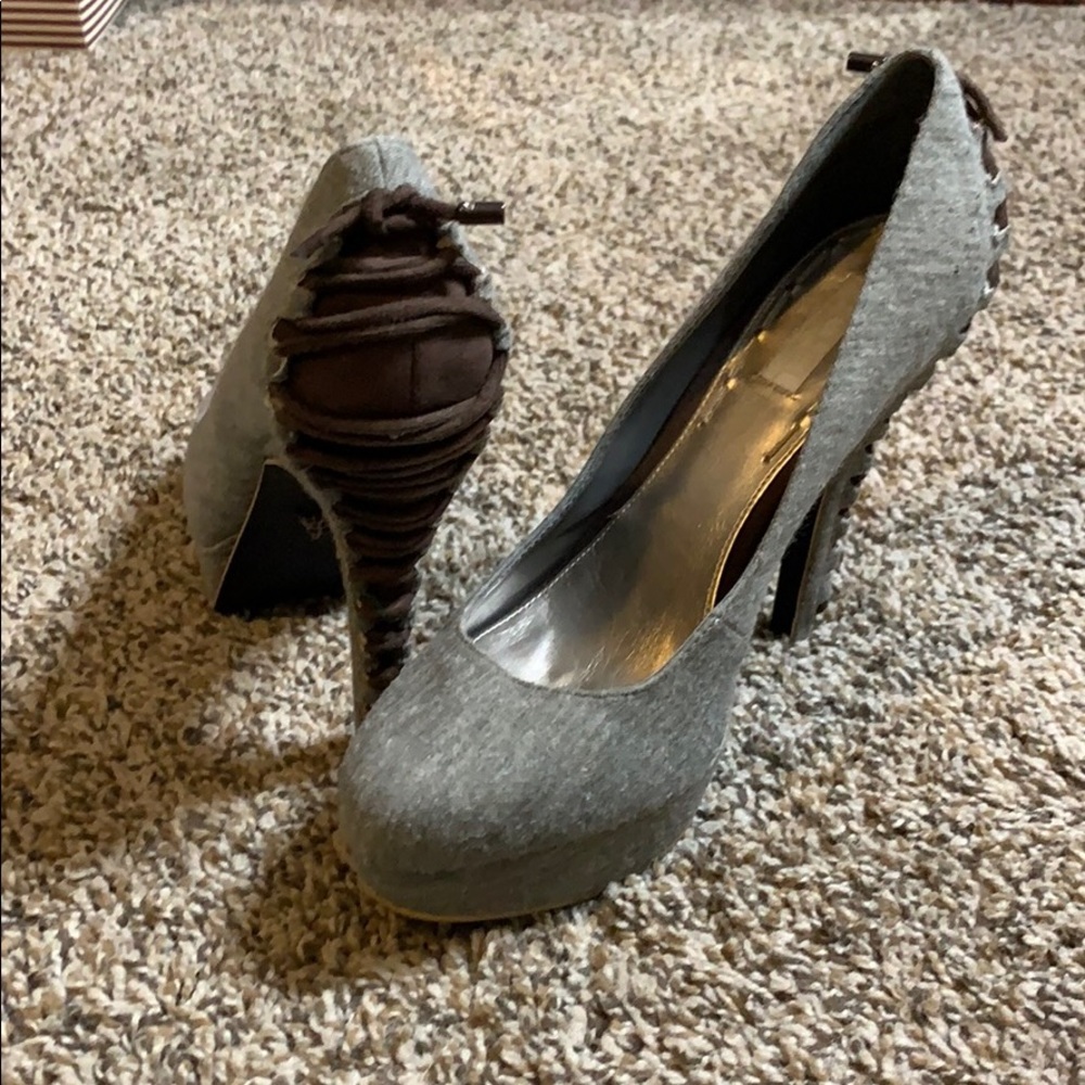 Grey and Brown Pumps